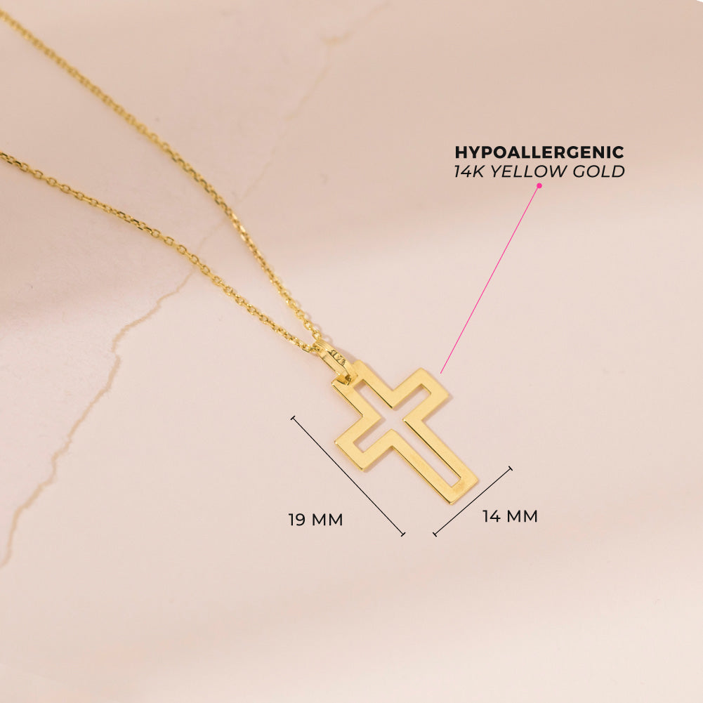 14k Gold Cross Necklace Gold Dainty Religious Cross Women Men Kids Boys Necklace  Chain Necklace Gold Charm Pendant Pray Faith Pendant Gift - Etsy